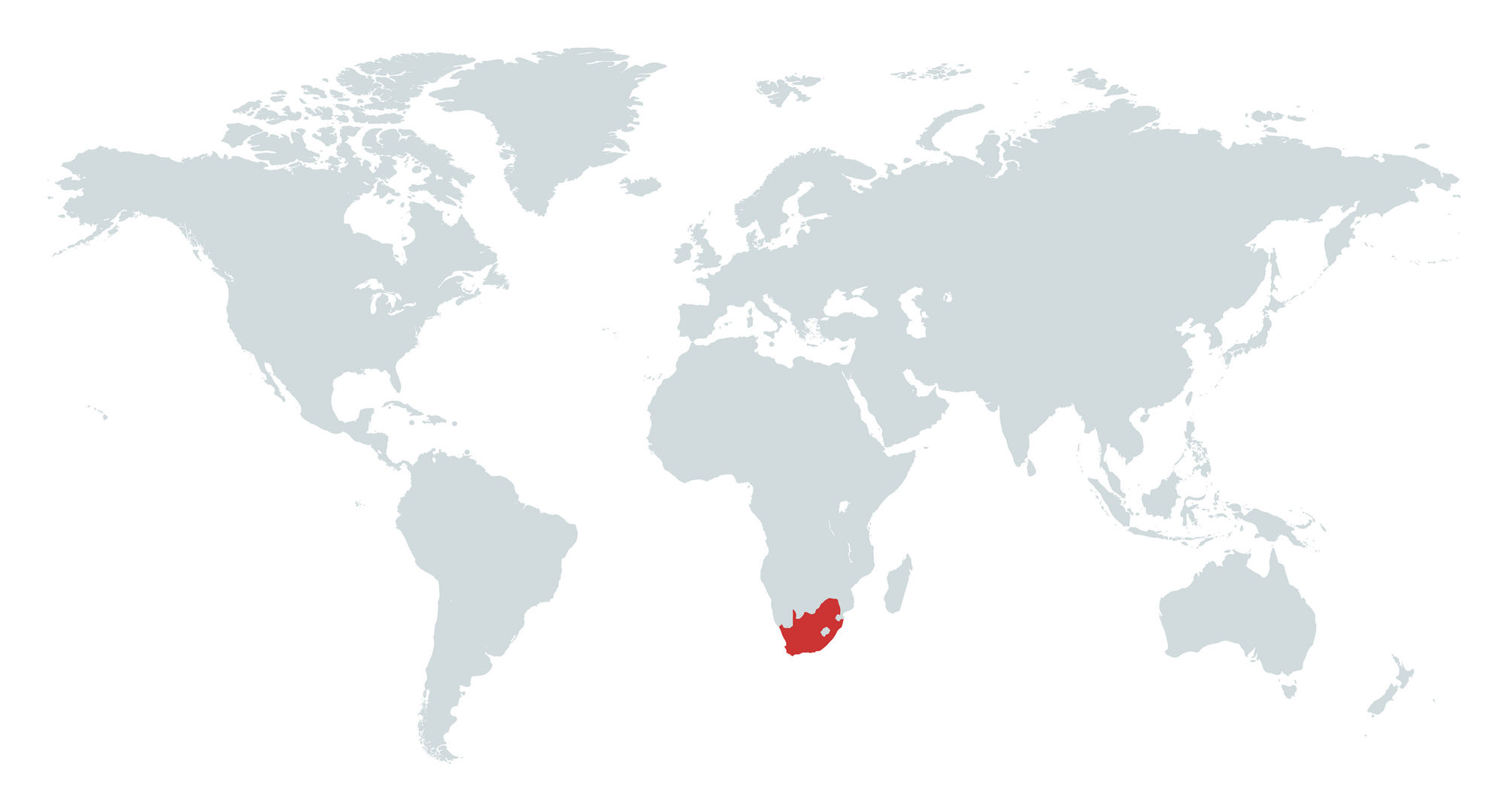 Mapa da África do Sul no Mundo
