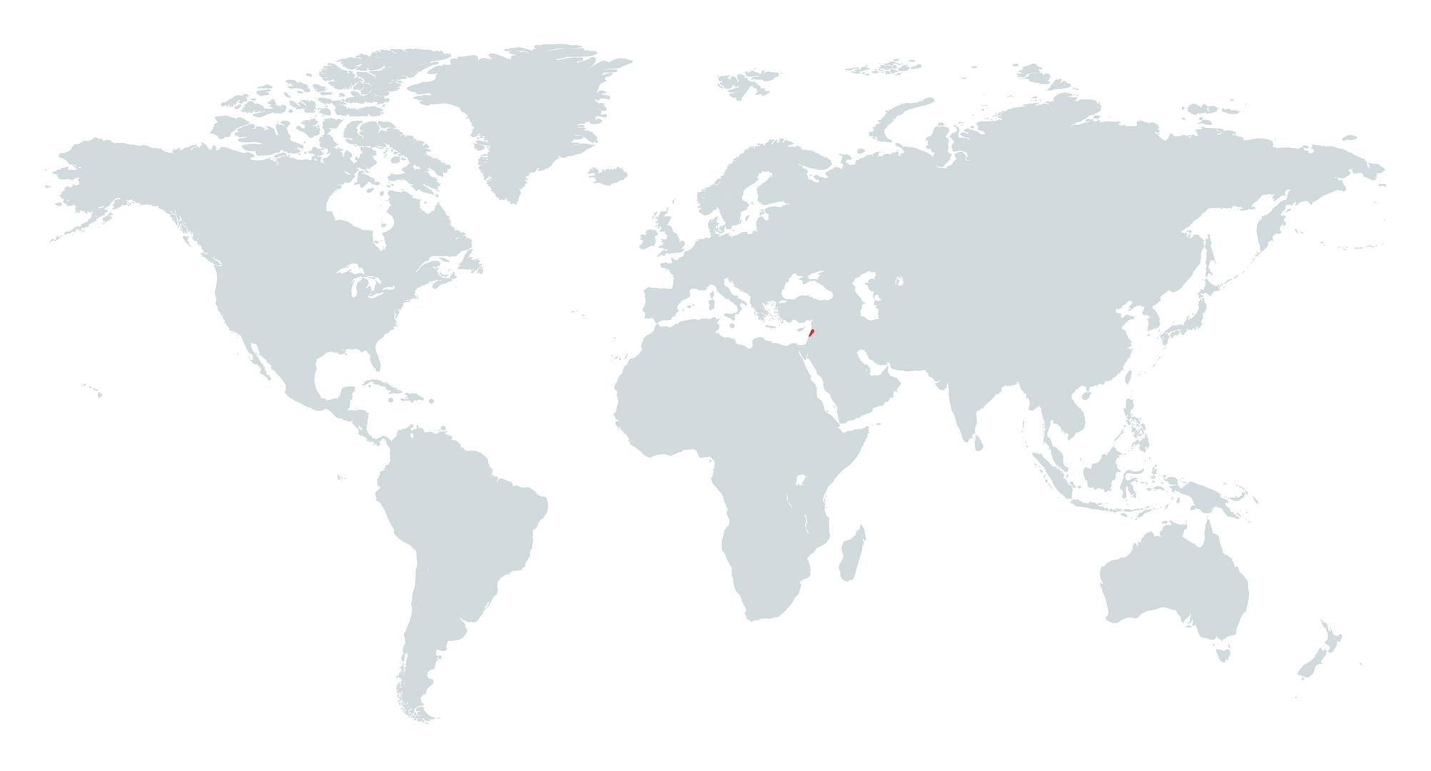 Mapa do Líbano no Mundo