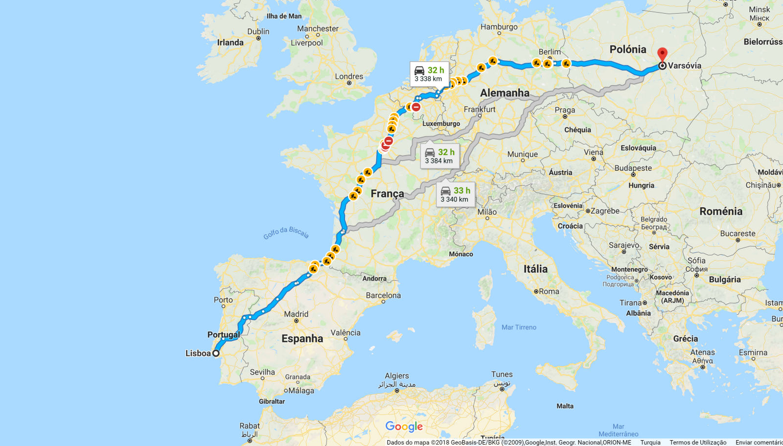 Portugal – mapa, Viagem Decaonline