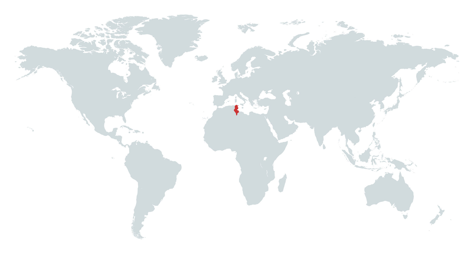 Mapa da Tunísia no Mundo
