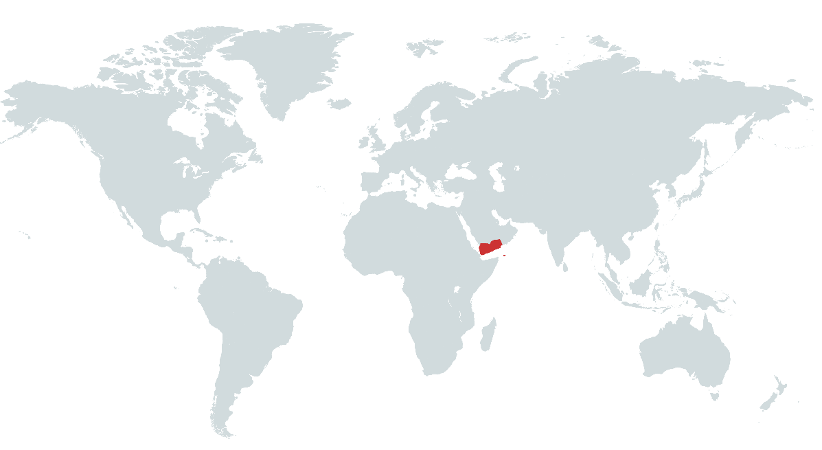 Mapa do Iémen no Mundo
