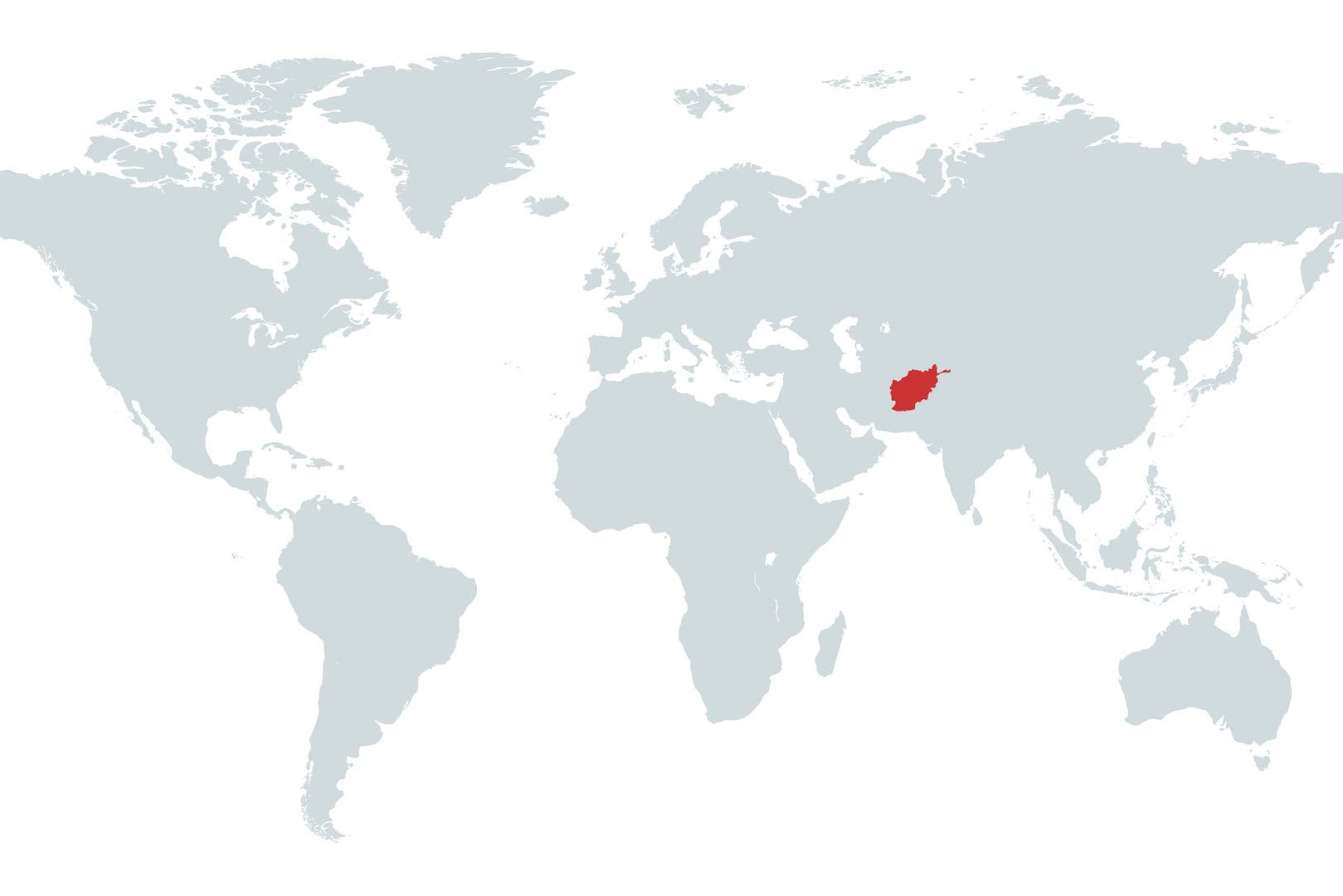 Mapa do Afeganistão no Mundo