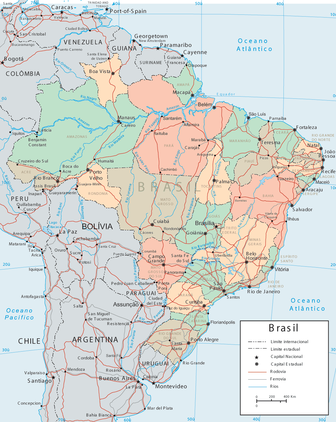 Mapa Político-Administrativo do Brasil