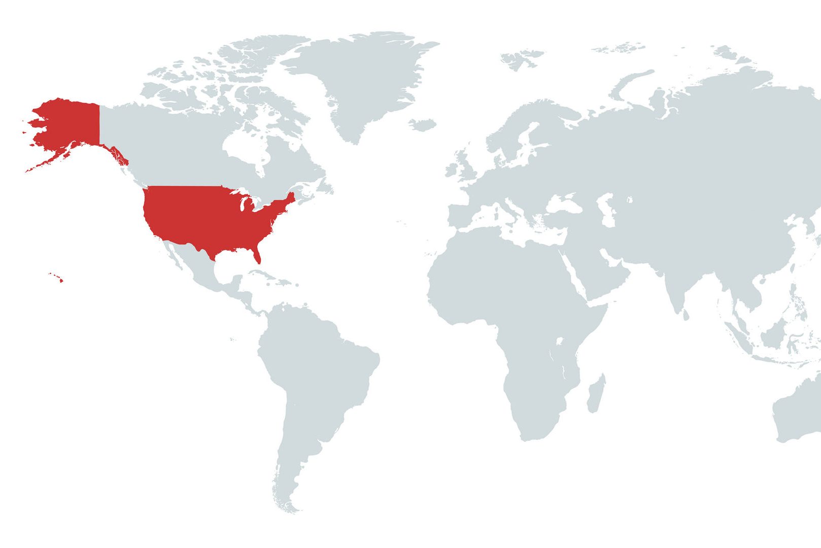 Mapa dos Estados Unidos da América no Mundo