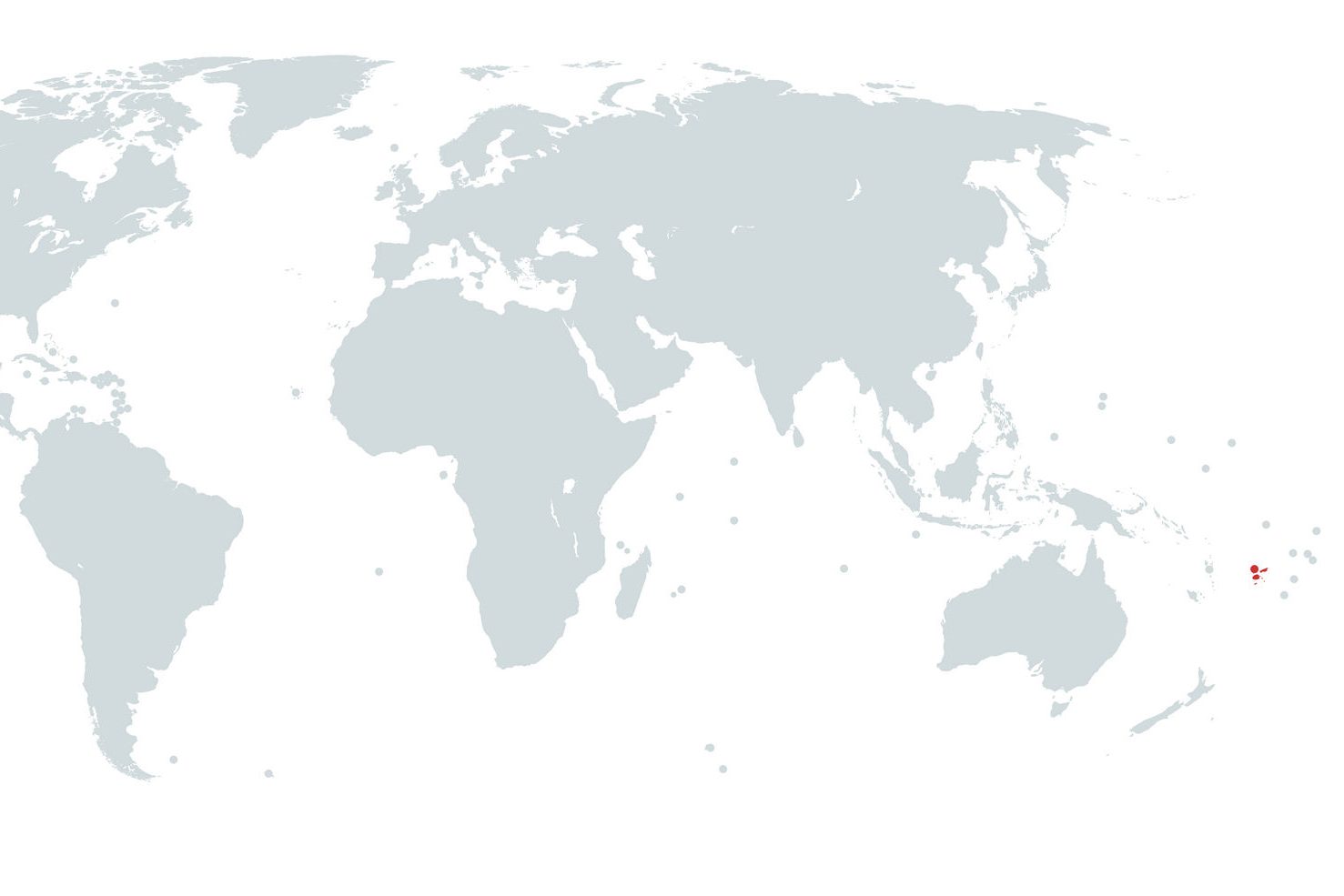 Mapa das Ilhas Fiji no Mundo