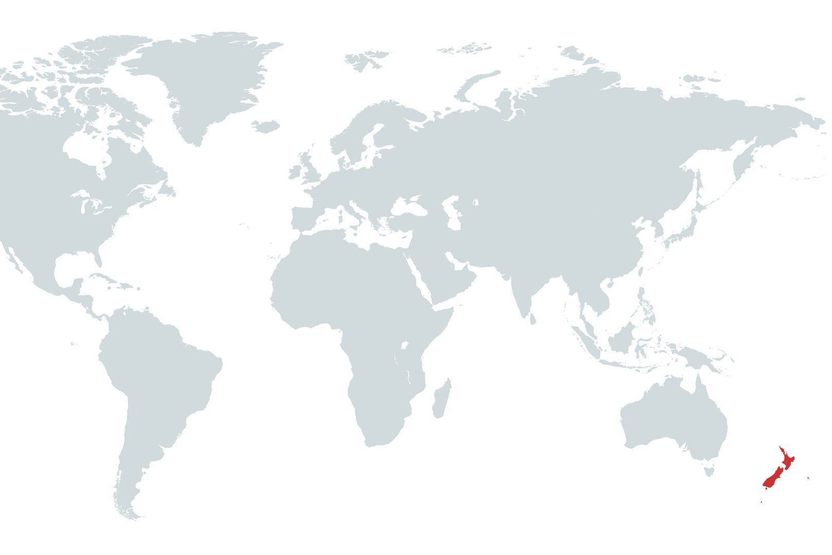 Mapa da Nova Zelândia no Mundo