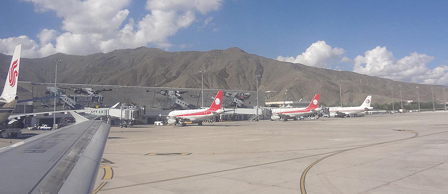 Lhasa airport in Tibet China