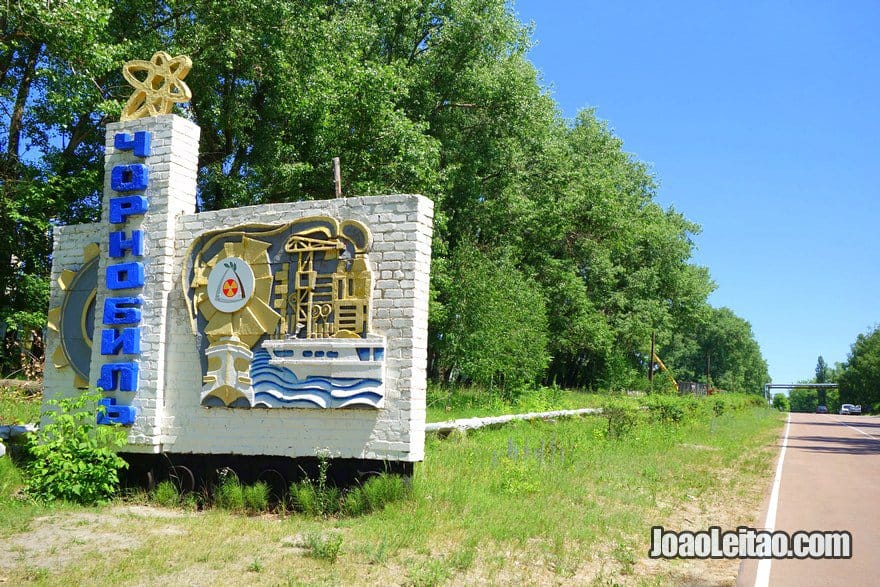 Chernobyl Entrance Road Sign Ukraine