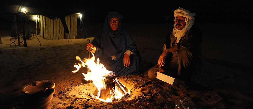 Preparing traditional mint tea with fire - Mind-blowing Sahara Desert Hotel