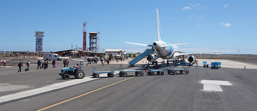 Fly to Baltra Island Seymour Airport in Galapagos