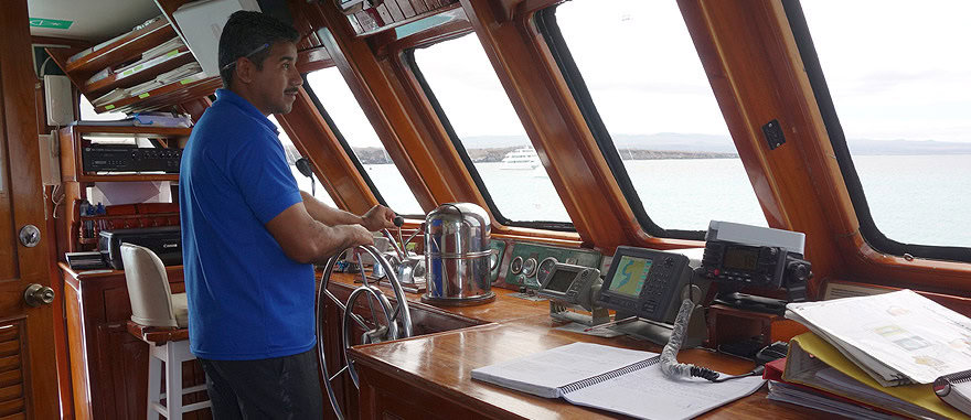 Captains Bridge of Estrella del Mar Galapagos Cruise