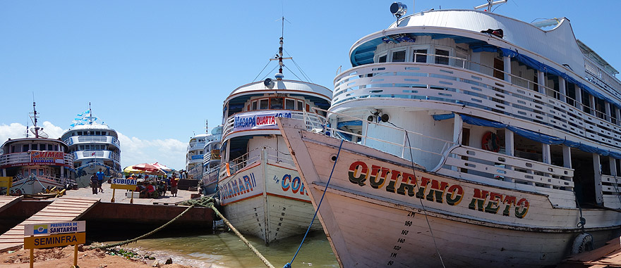 Boats in Santarém port, Brazil