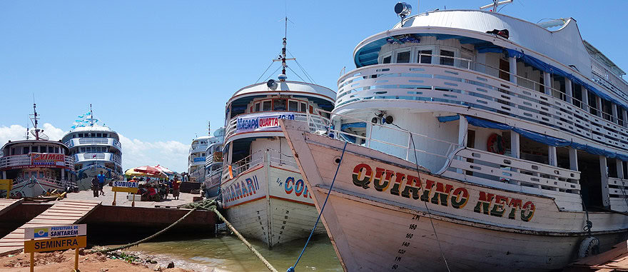 Boats in Santarém port, Brazil