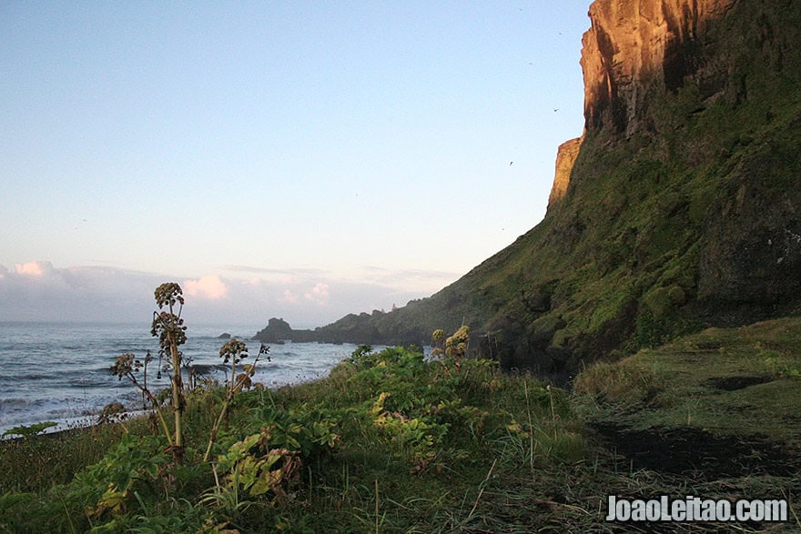 Sunrise at the black sand beaches of Vik