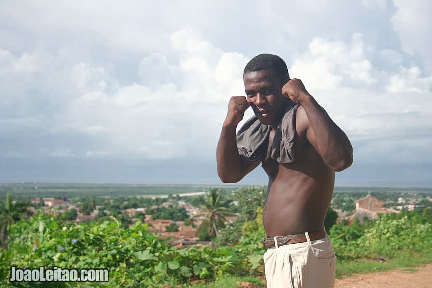 Cuban boxer posing