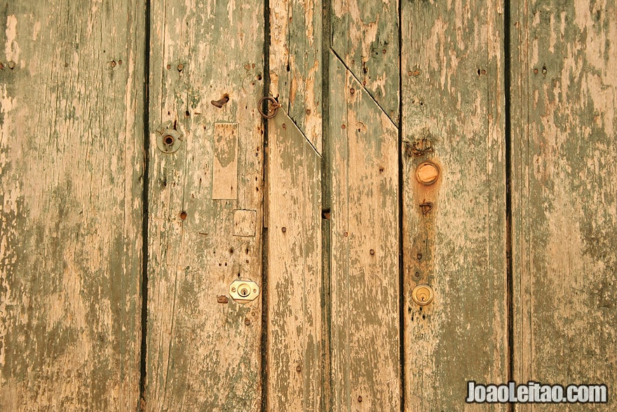 Wooden door detail in Trinidad