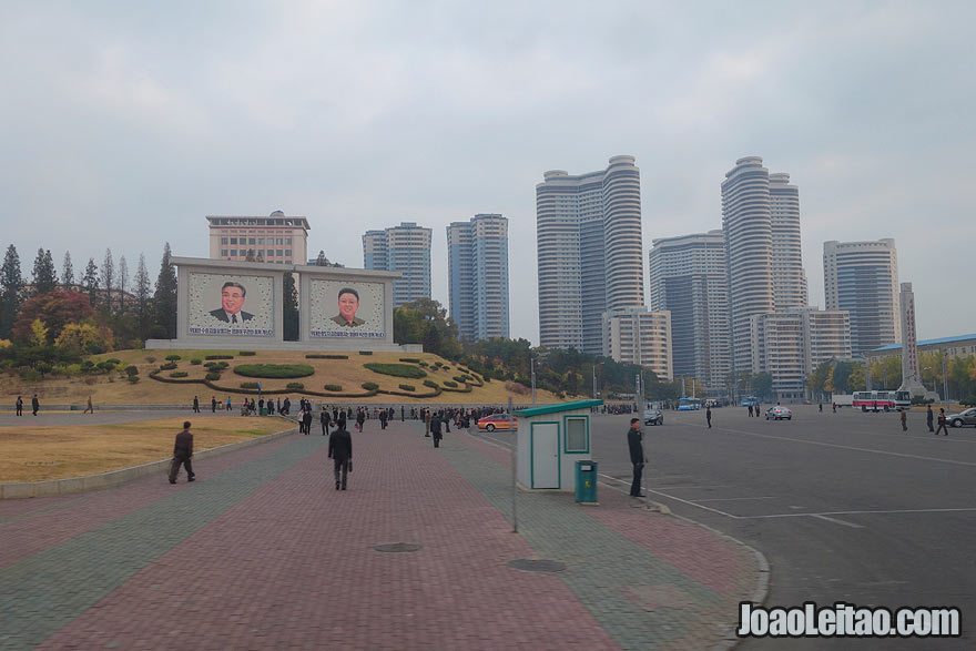 Downtown Pyongyang is clean, modern and colorful.