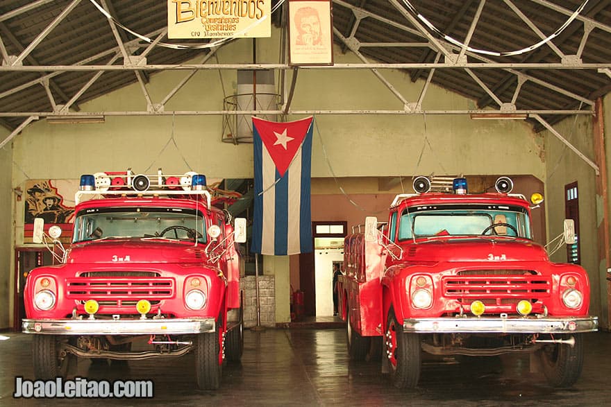 Fire trucks in Santa Clara fire station