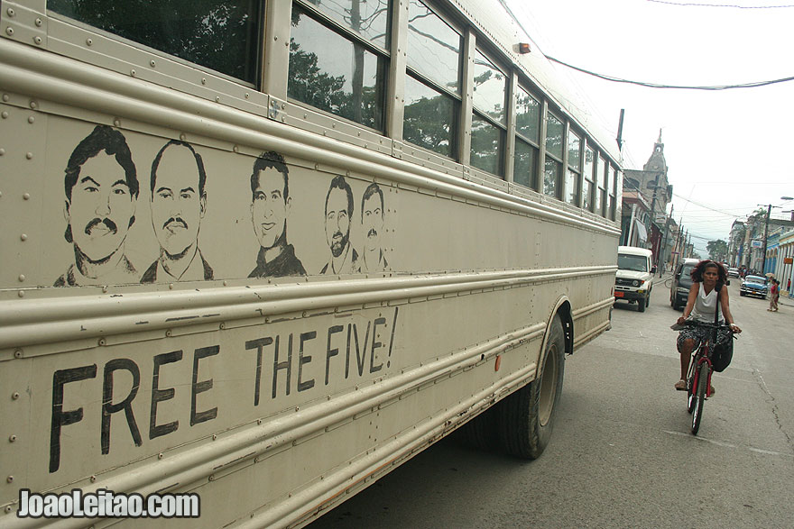 Free the Five school bus in Guantanamo city
