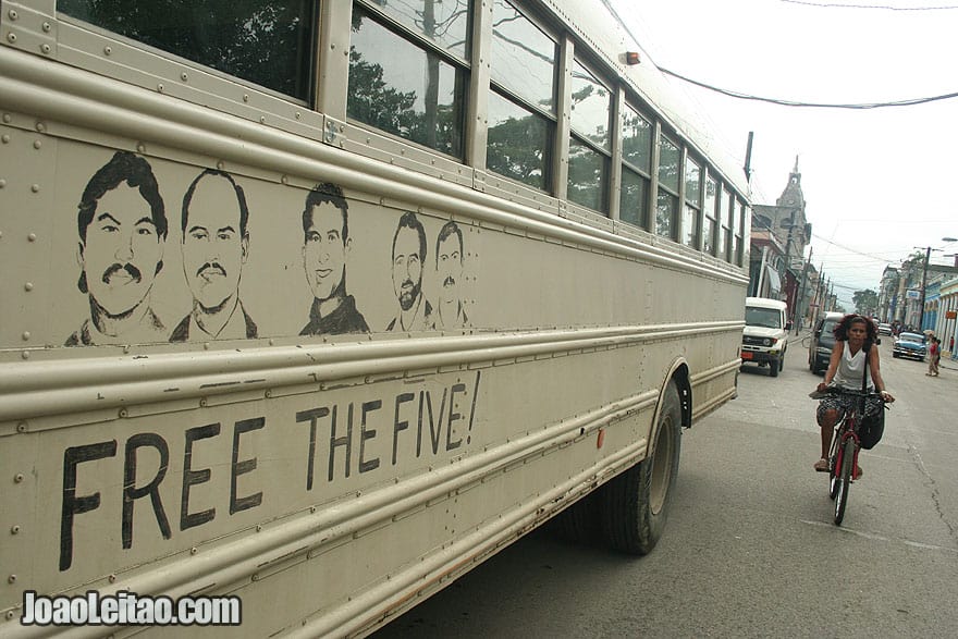 Free the Five school bus in Guantanamo city