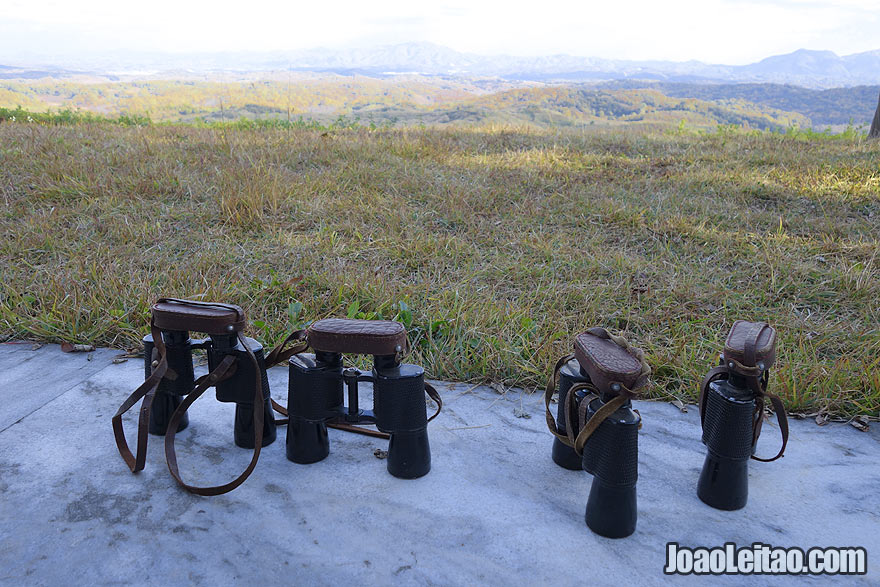 In the Korean separation wall, from the Northern side you can use binoculars to inspect the South Korean bases