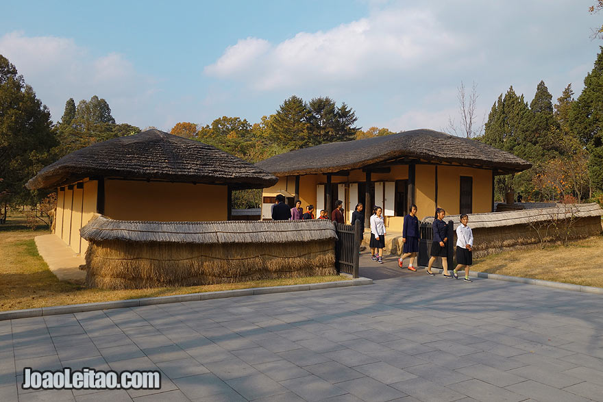 President Kim Il Sung native home in Mangyongdae. The house is made of traditional straw-thatched construction.