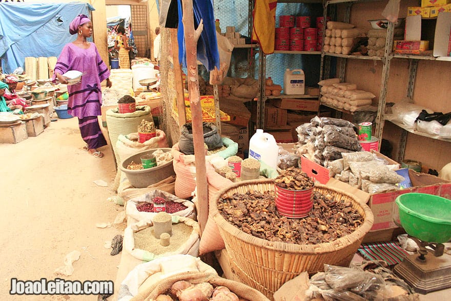 Woman shopping inside Timbuktu central market