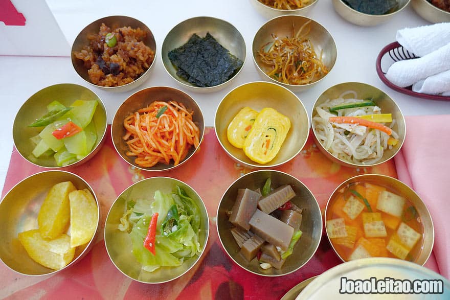 Traditional Korean pansanggi is a set of dishes for a table that ranges from 5 to 11 different dishes without counting boiled rice and soup.