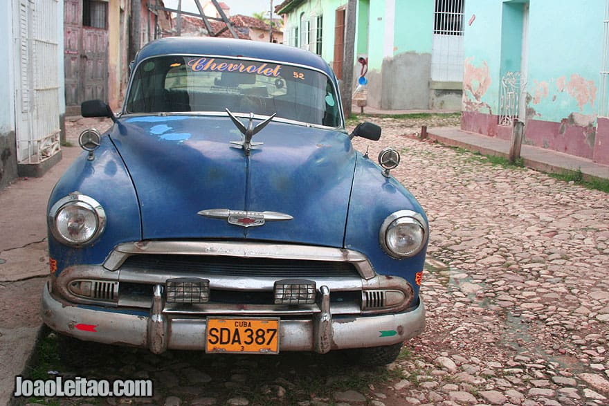 Old blue Chevrolet car