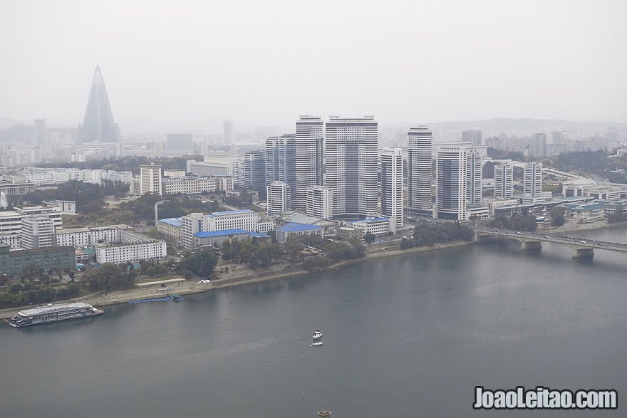 Upper view over Downtown Pyongyang