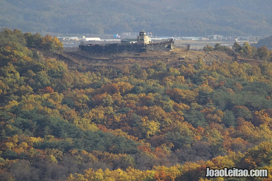 From the DZM you can spot the South Korean military bases and the separation wall.