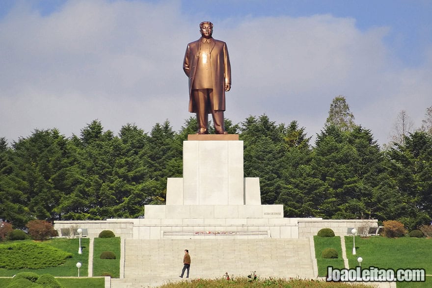 The enormous statue of the Leader  Kim Il-Sung in Kaesong.