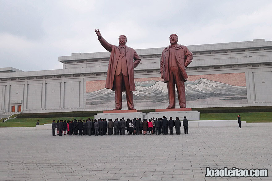 You can buy flowers and respectfully bow before the giant statue of the late leaders Kim Il Sung and his son Kim Jong Il.