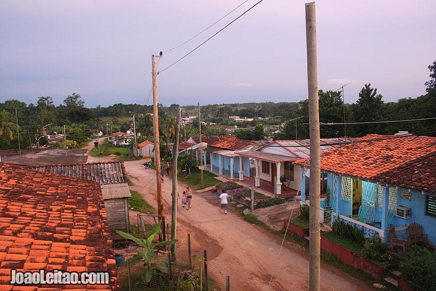 Sunset over Viñales village