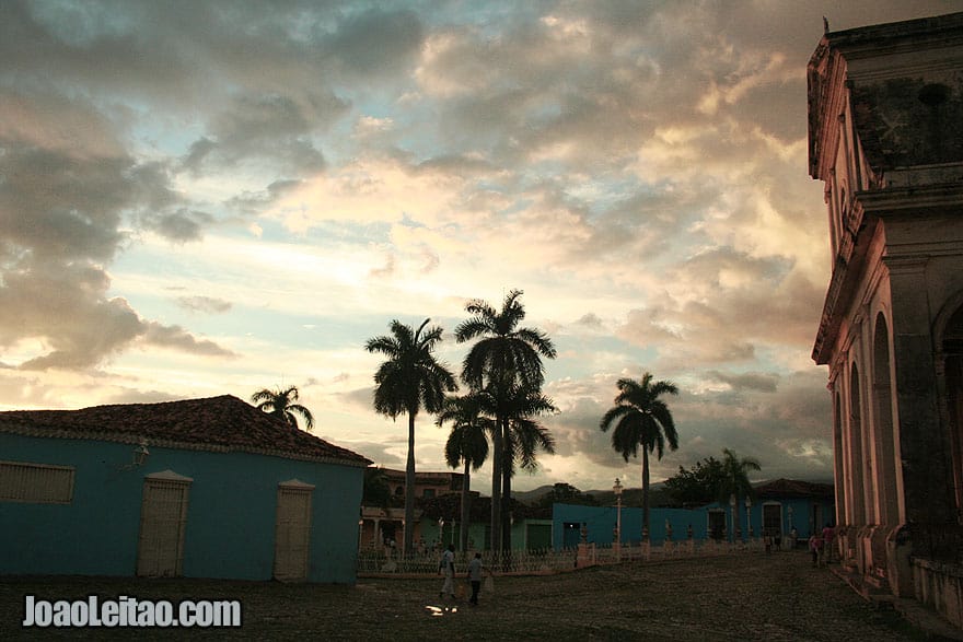 Sunset over Trinidad city center