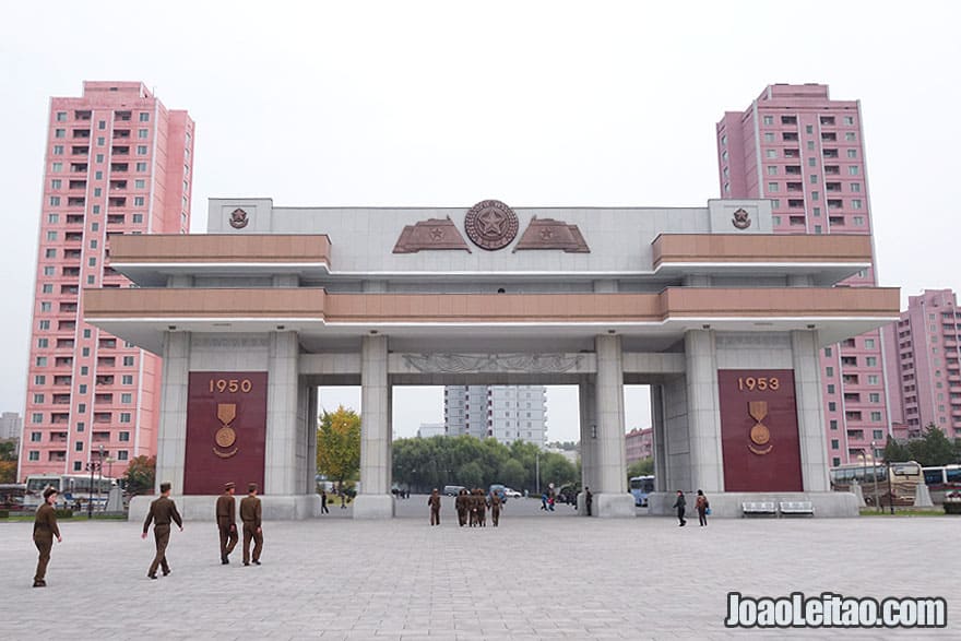 Victorious War Museum impressive entrance gate in Pyongyang