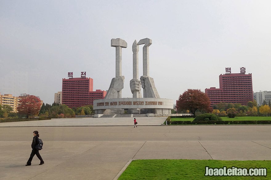 Workers Party Monument in Pyongyang reflects the social-Marxism-Leninism views of DPRK politics