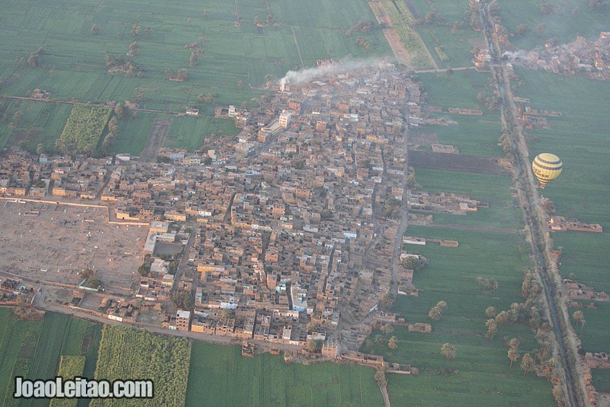 Village in the region of Luxor seen from above