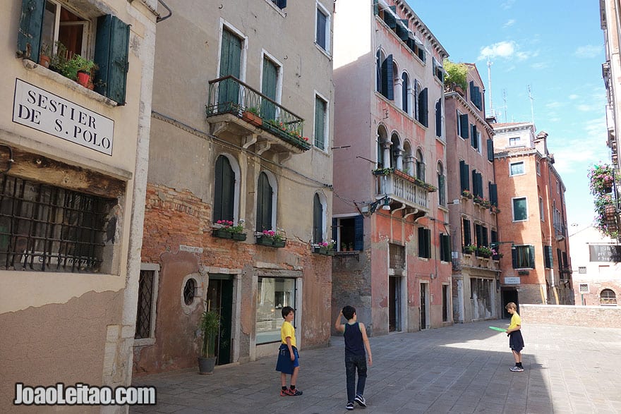 Italian kids playing in Venice