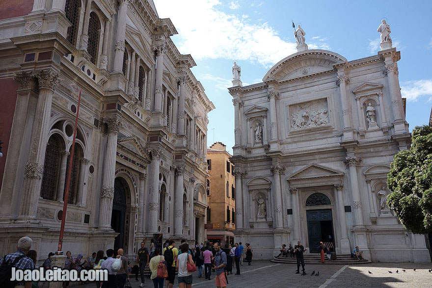 Tintoretto street and the Scuola Grande di San Rocco