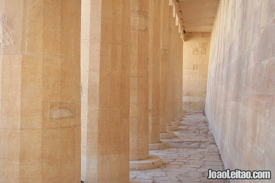 Columns inside the Mortuary Temple of Hatshepsut in Luxor