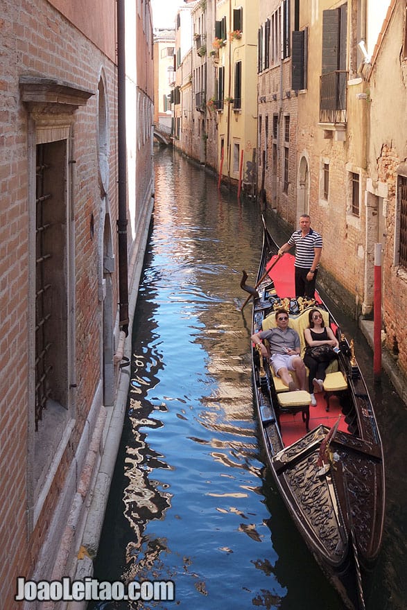 Tourist on a gondola ride