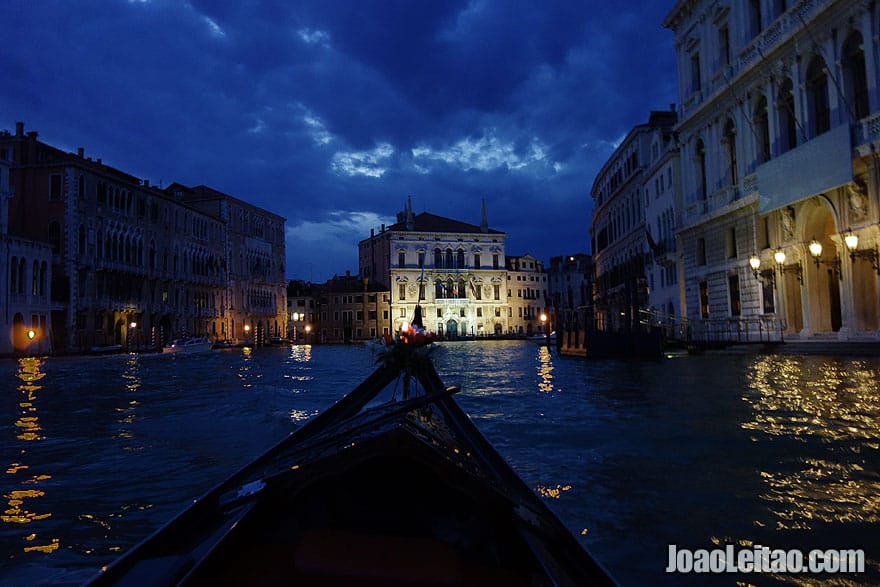 Romantic sunset gondola ride in Venice