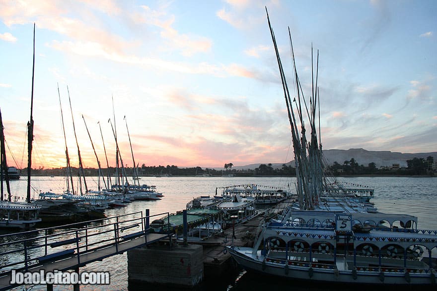 Felucca boats in Luxor harbor