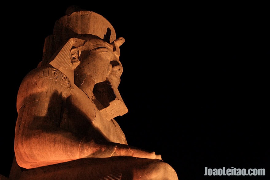 Sitting Ramesses II Colossus inside Luxor Temple