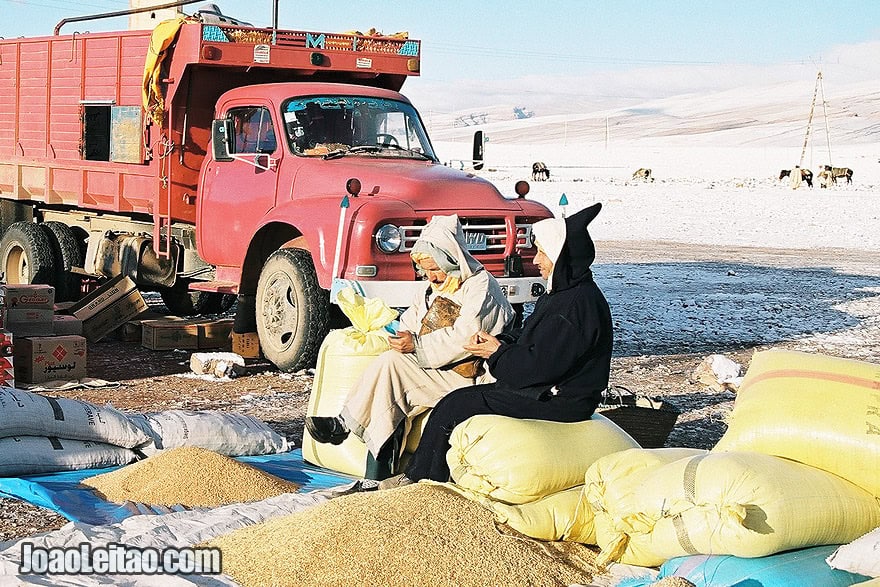 Photo of men selling at Ait Hani market in the High Atlas Mountains, Morocco