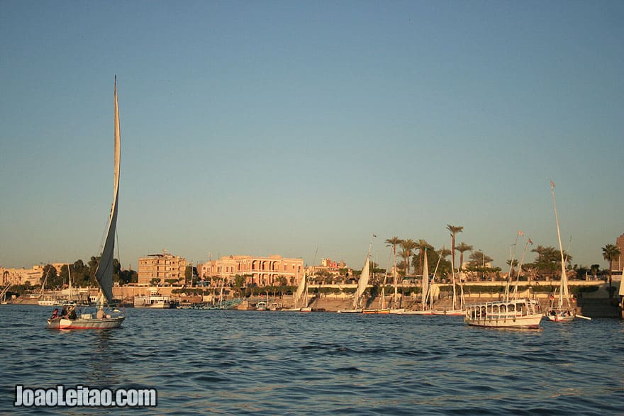 Felucca boat on the Nile river in Luxor