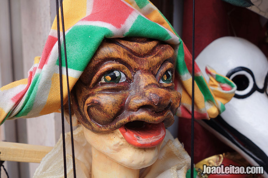Close up of a Venetian puppet