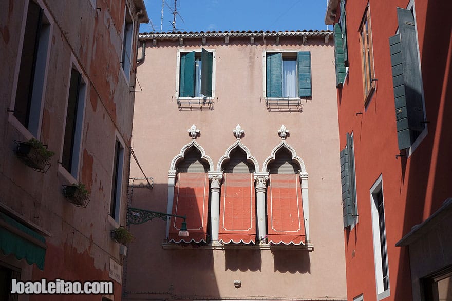 Pink building in Venice