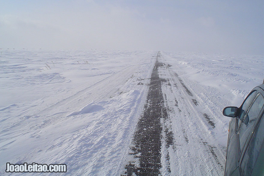 Winter Russian countryside road